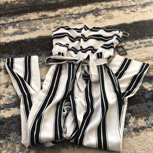 Women’s black and white jumpsuit